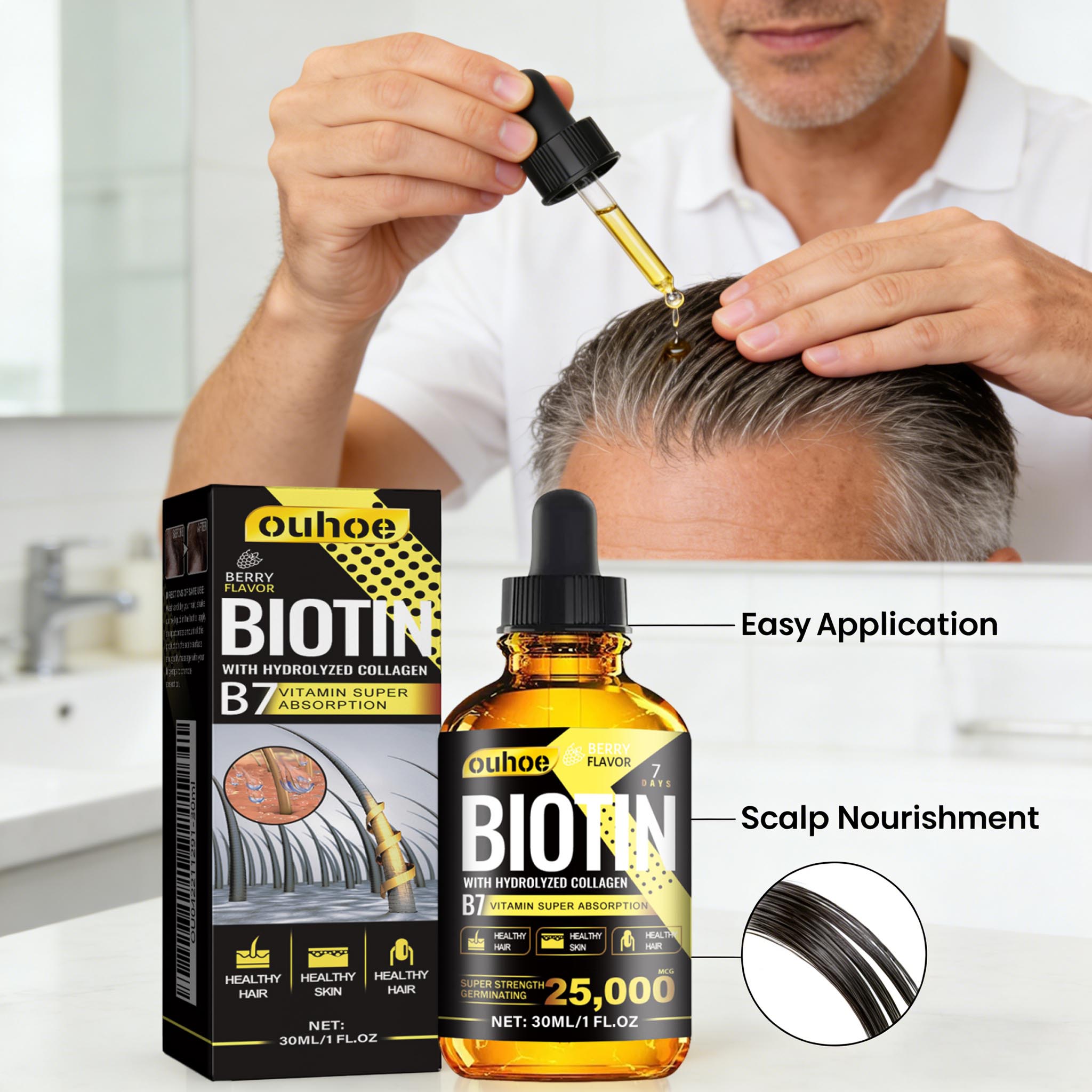 Hair Care Collagen - Olio per Capelli alla Biotina, Siero