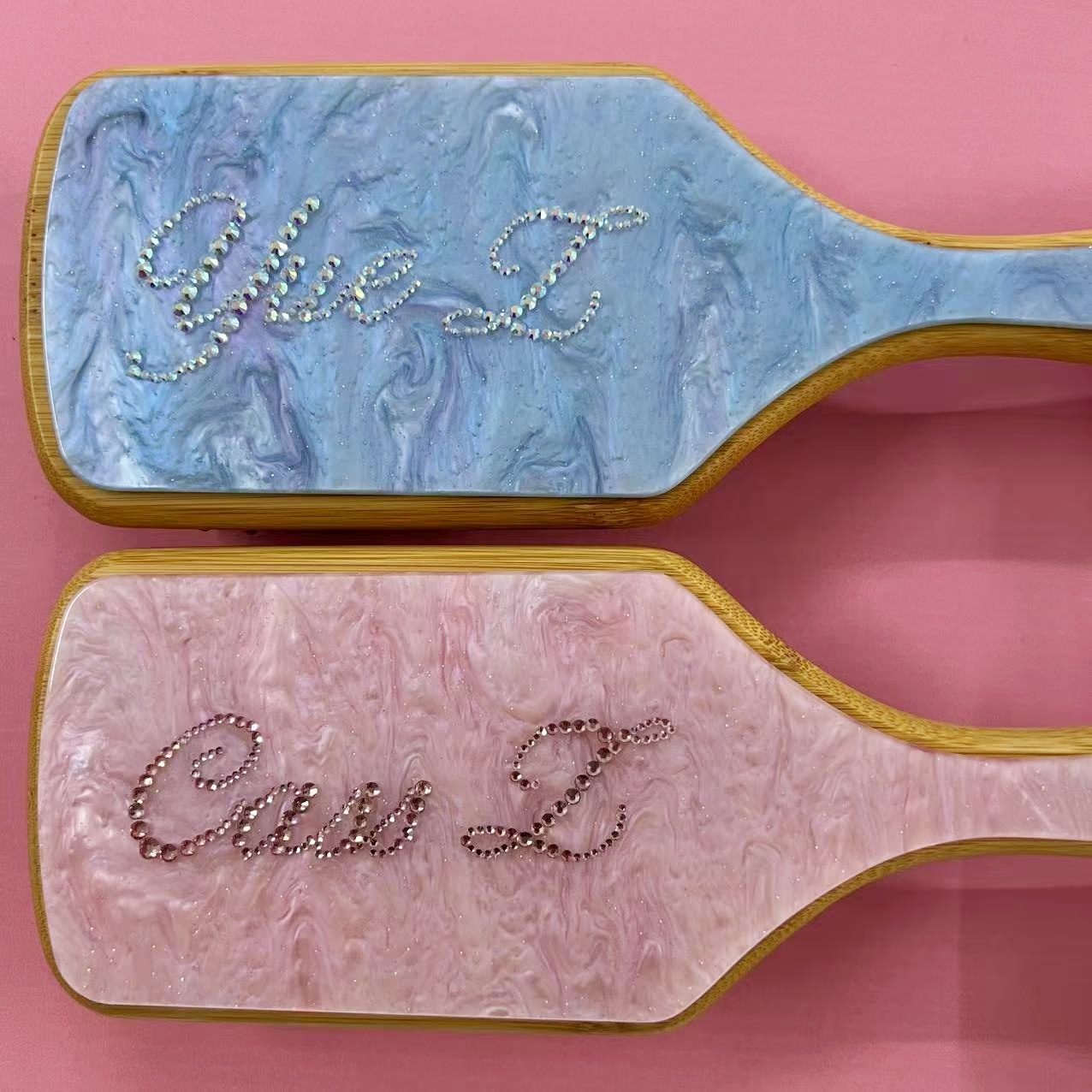 Hair Care Names - Spazzola per capelli con nome strass